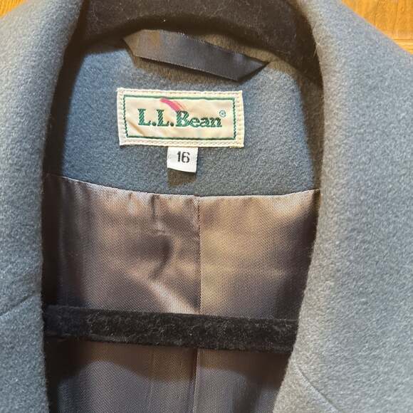 L.L.Bean Women's Green/Teal Wool Blend Blazer Jacket, Size 16, Classic Fit - Picture 2 of 8